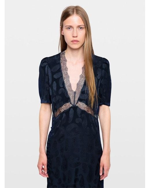 Zadig & Voltaire Blue Redox Dress 100% Silk