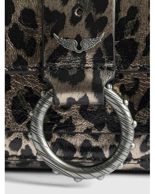 Zadig & Voltaire Black Kate Wallet Metal Leopard Bag