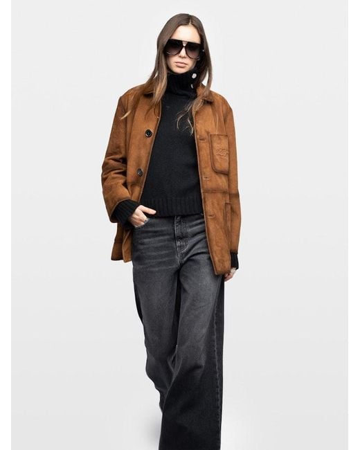 Zadig & Voltaire Brown Venezia Leather Jacket