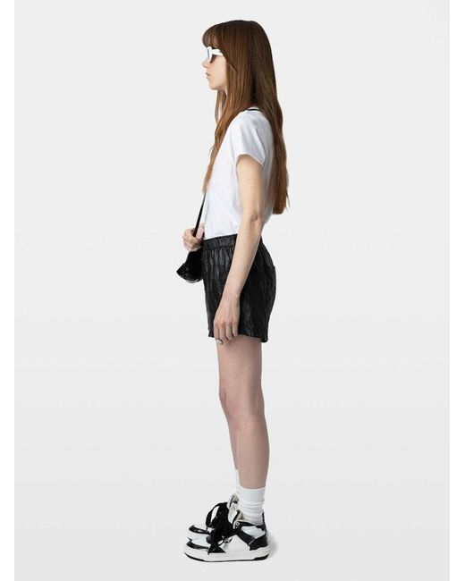 Zadig & Voltaire White Tuni Diamante Wings Henley T-shirt
