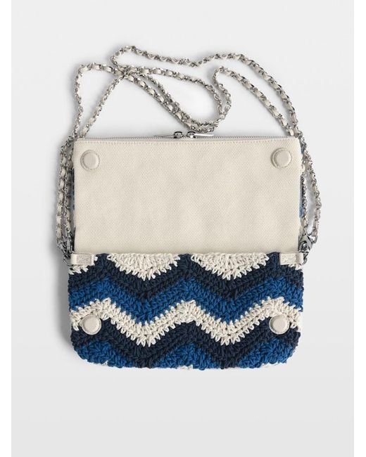 Zadig & Voltaire Blue Rock Macramé Clutch