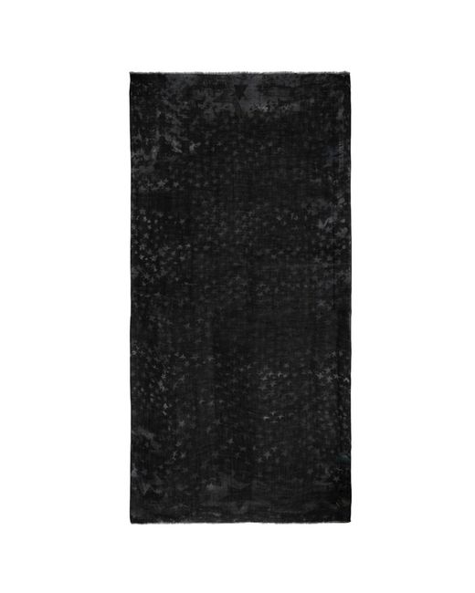 Zadig & Voltaire Black Judy Stars 100 Scarf 100% Wool
