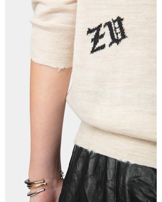 Zadig & Voltaire White Ivy Jumper 100% Merino Wool
