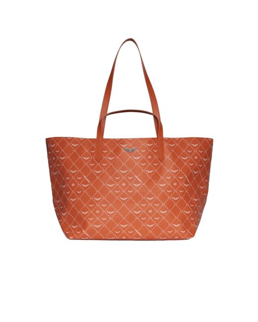 Zadig & Voltaire Orange Z Shopper Xl Monogram Bag