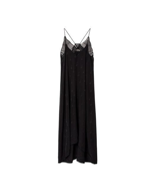 Zadig & Voltaire Black Jac Guitar Silk Risty Dress