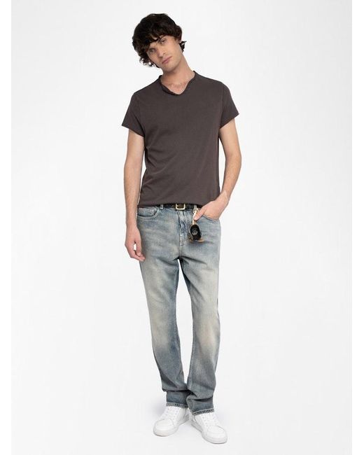 Zadig & Voltaire Multicolor Henley T-Shirt Monastir for men