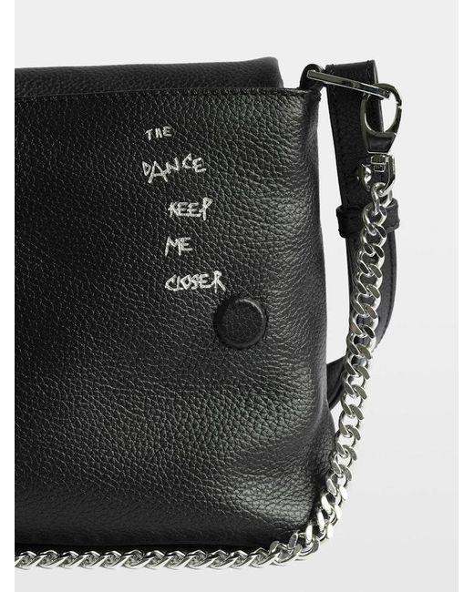 Zadig & Voltaire Black Rocky Ii Graffiti Bag