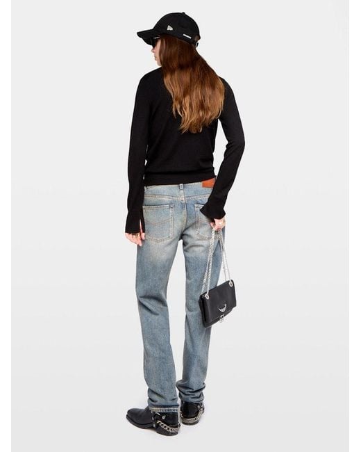 Zadig & Voltaire Black Cardigan Jemma 100% Merino Wool