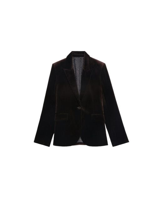 Zadig & Voltaire Black Vavy Velvet Blazer