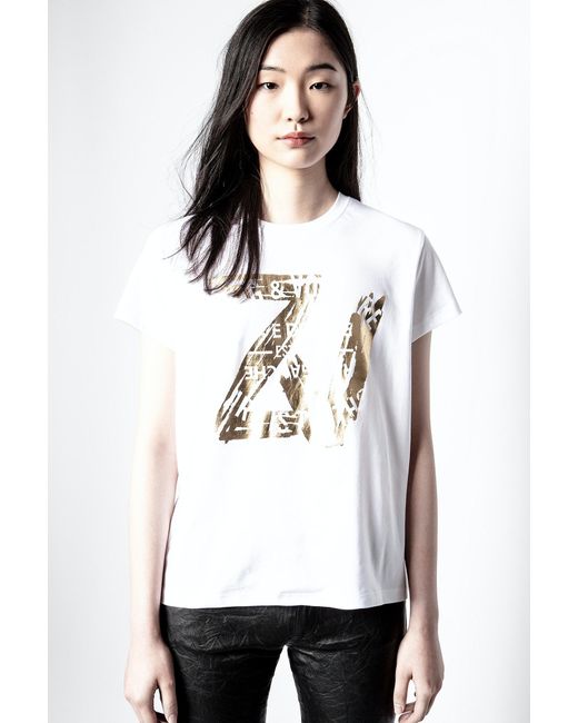 T-shirt Zoe Zv Blason Zadig & Voltaire en coloris Blanc | Lyst