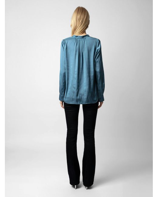 Zadig & Voltaire Blue Bluse Tink Satin
