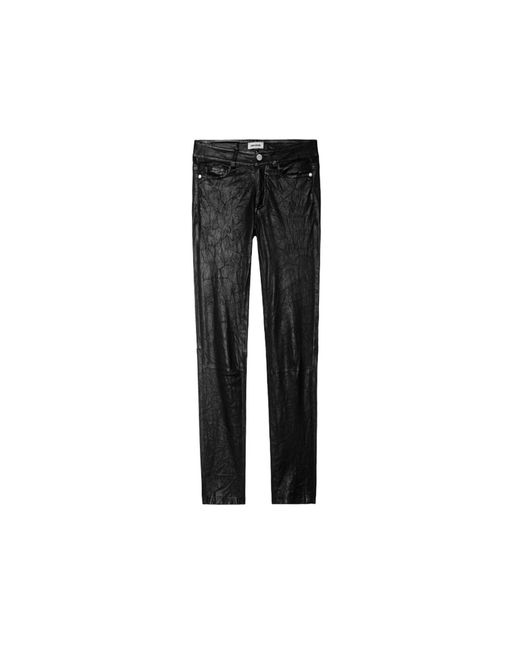 Zadig & Voltaire Black Phlame Leather Trousers