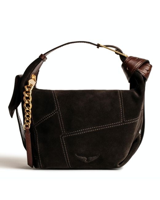 Zadig & Voltaire Black Le Cecilia Chain-trim Suede Shoulder Bag