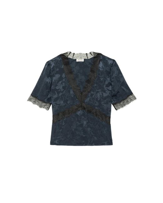 Zadig & Voltaire Blue Tedoxa Top 100% Silk