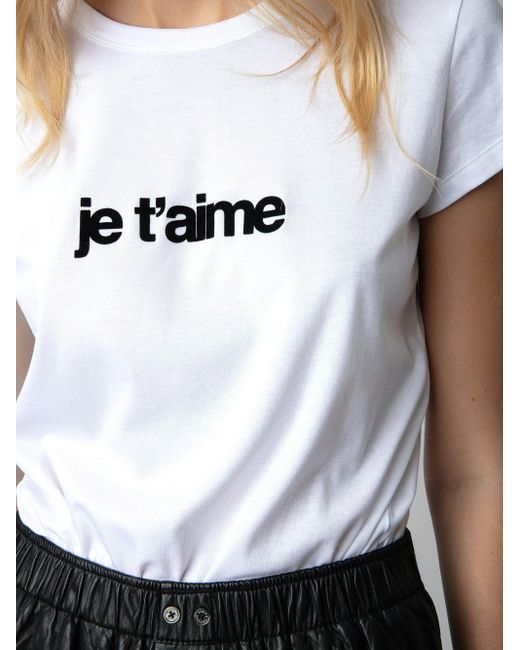 Zadig & Voltaire White T-Shirt Woop Je T'aime