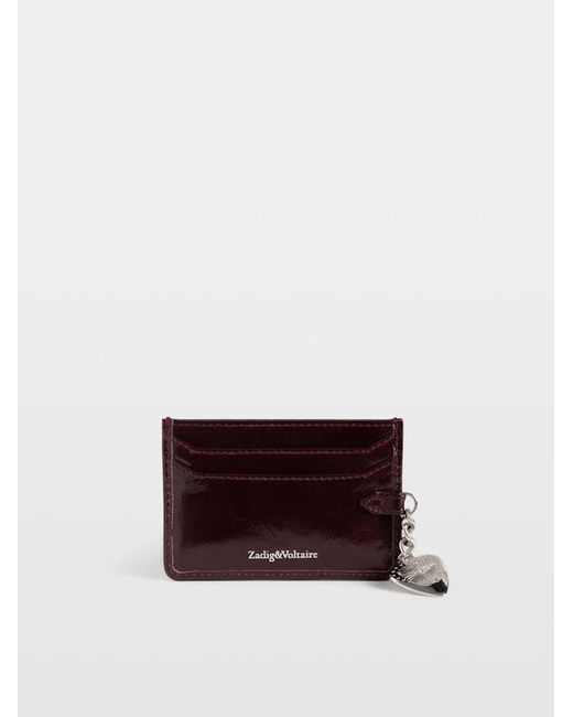 Zadig & Voltaire Purple Sunny Pass Vintage Patent Card Holder