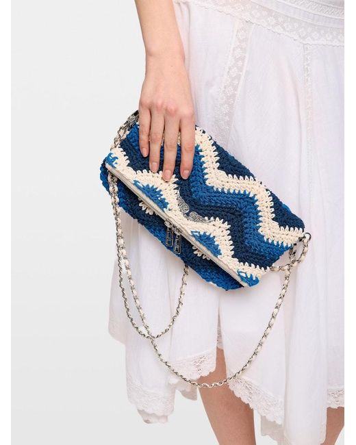 Zadig & Voltaire Blue Rock Macramé Clutch