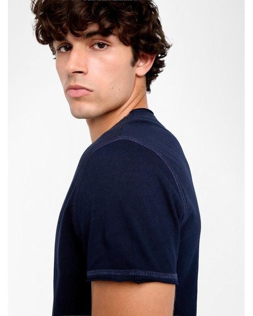 Zadig & Voltaire Blue Monsatir Henley T-Shirt for men