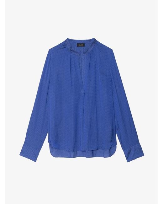 Zadig & Voltaire Blue Tink Satin Blouse
