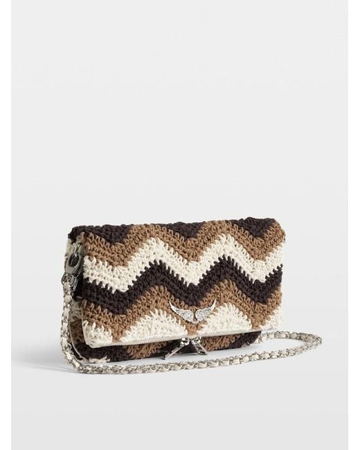 Zadig & Voltaire Brown Rock Macramé Clutch