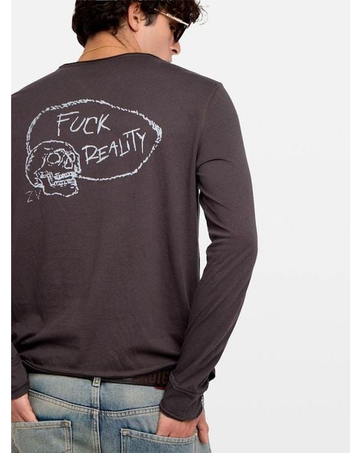 Zadig & Voltaire Purple Monsatir Henley T-Shirt for men