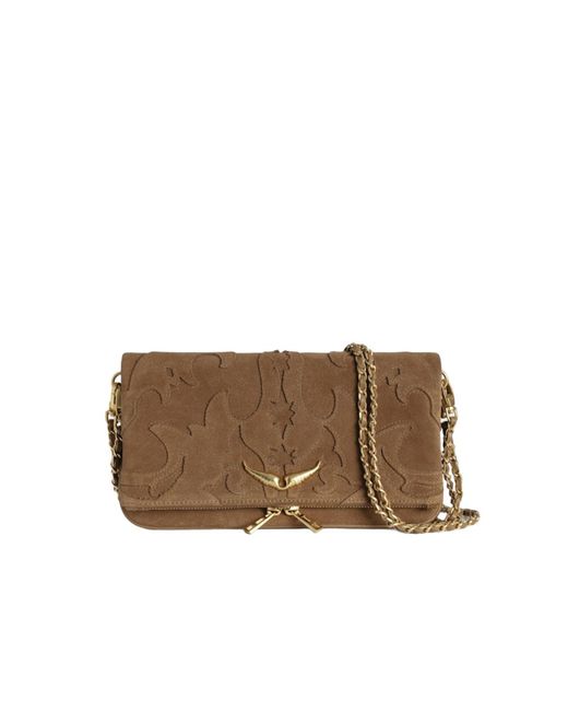 Zadig & Voltaire Brown Rock Suede Clutch