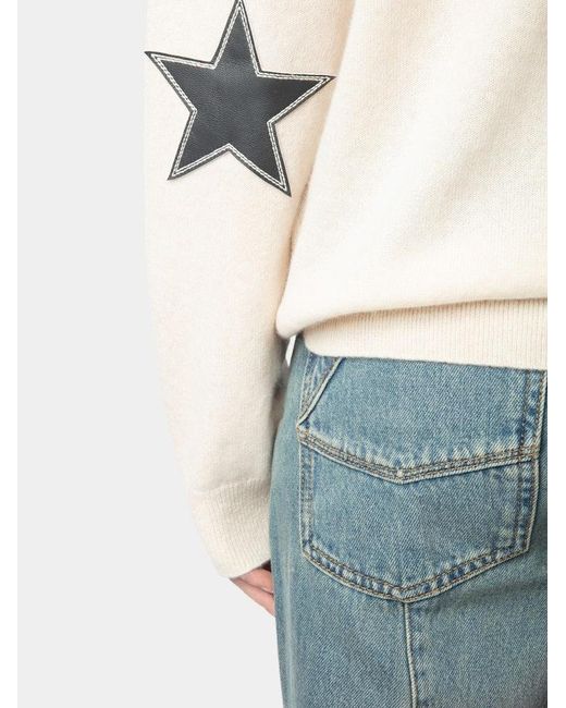 Zadig & Voltaire Natural Cici Patch Jumper 100% Cashmere