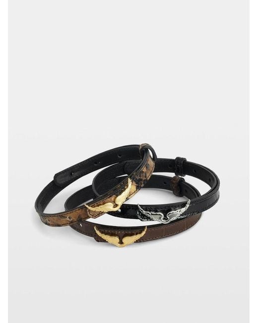 Zadig & Voltaire Black Bracelet Rock Croco