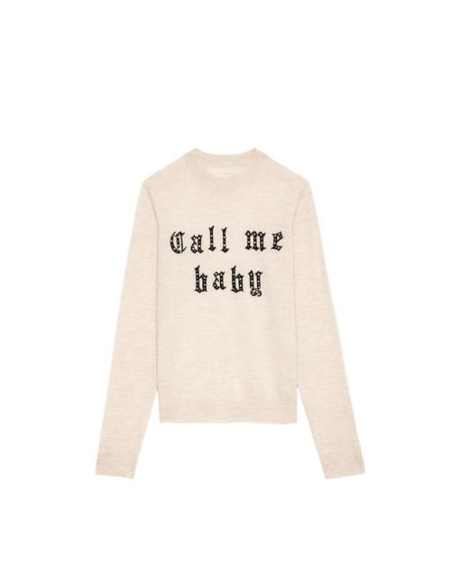Zadig & Voltaire White Ivy Jumper 100% Merino Wool