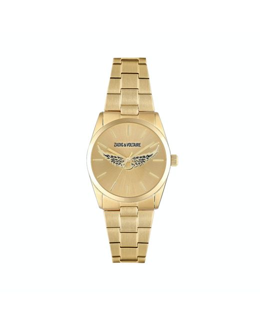 Zadig & Voltaire Metallic Fusion Gold Wings Watch