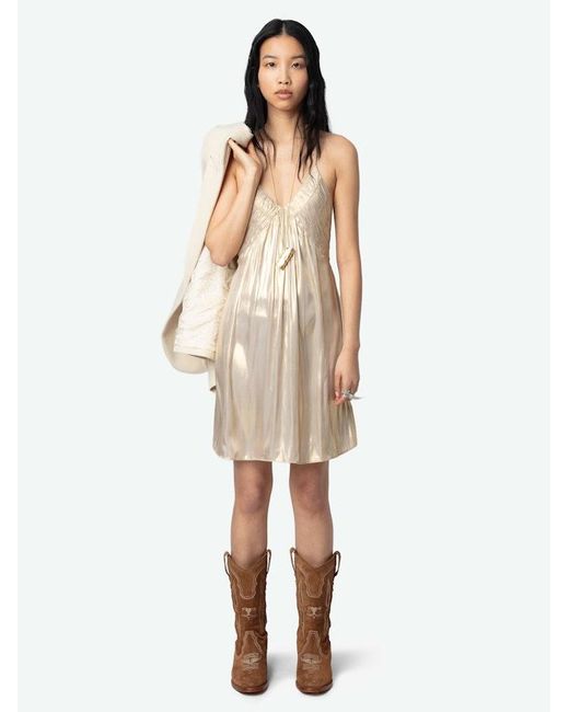 rayonna satin dress Zadig & Voltaire Rayonna Satin Dress - WWDR01317_DEEP SEA