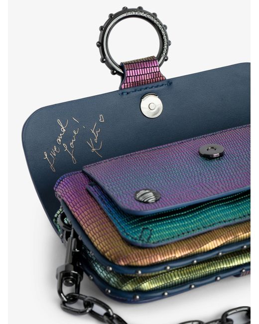 Zadig & Voltaire Blue Kate Wallet Embossed Metallic Bag