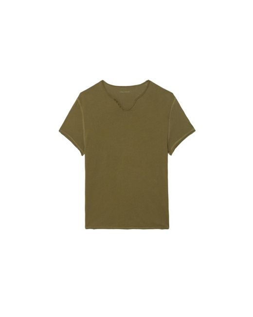 Zadig & Voltaire Green Monsatir Henley T-Shirt for men
