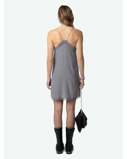 Zadig & Voltaire Gray Ristyz 100% Silk Dress