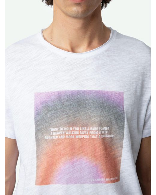 Zadig & Voltaire T-shirt Toby Fotoprint in White für Herren