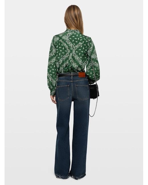 Zadig & Voltaire Green Twina Shirt 100% Silk
