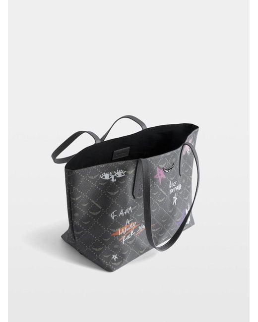 Zadig & Voltaire Gray Z Shopper Monogram Tag Bag