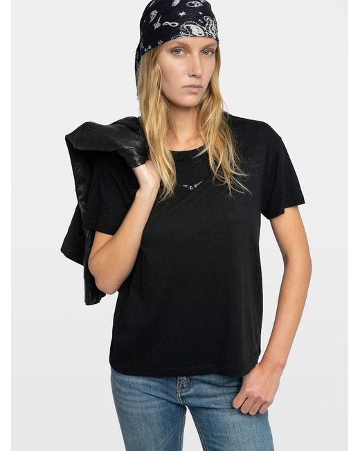 Zadig & Voltaire Black Marta Diamante Wings T-shirt