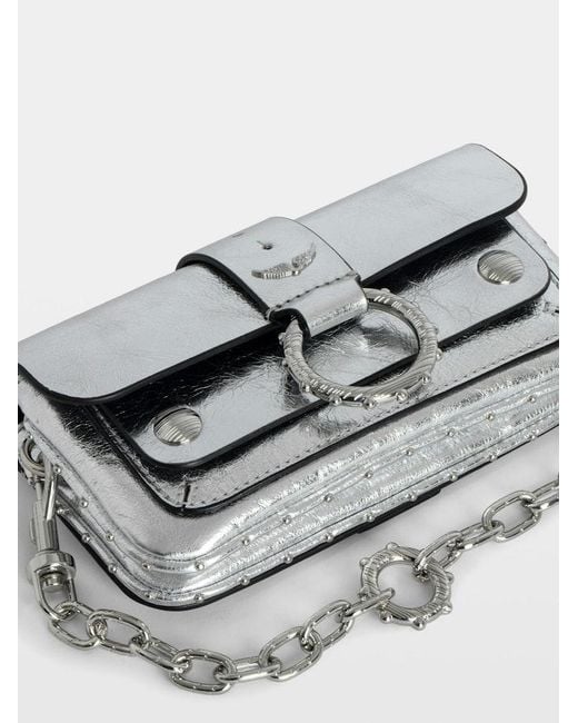 Zadig & Voltaire Gray Kate Wallet Vintage Metal Bag