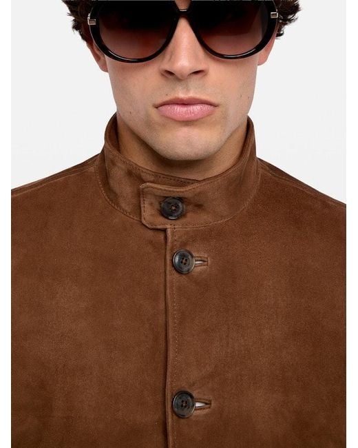Zadig & Voltaire Brown Lonni Button Suede Jacket for men