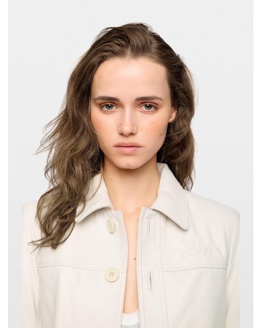 Zadig & Voltaire White Liamys Leather Jacket