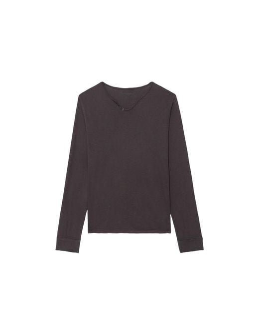 Zadig & Voltaire Purple Monsatir Henley T-Shirt for men