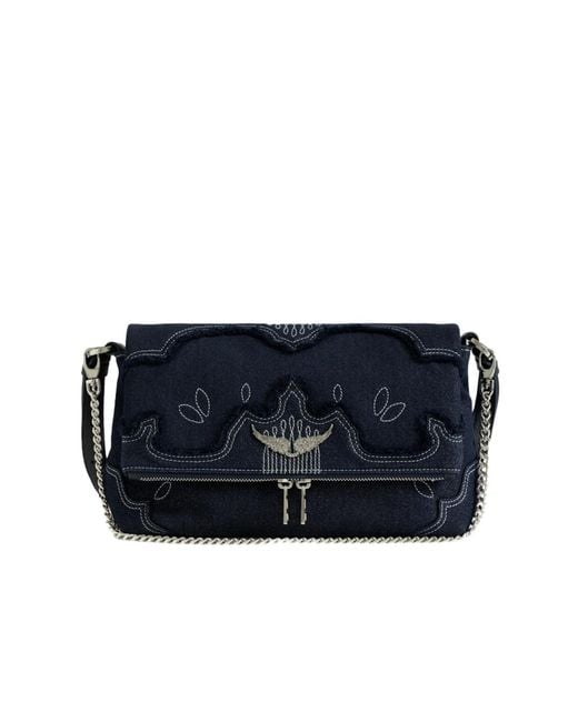Zadig & Voltaire Black Rocky Ii Denim Bag