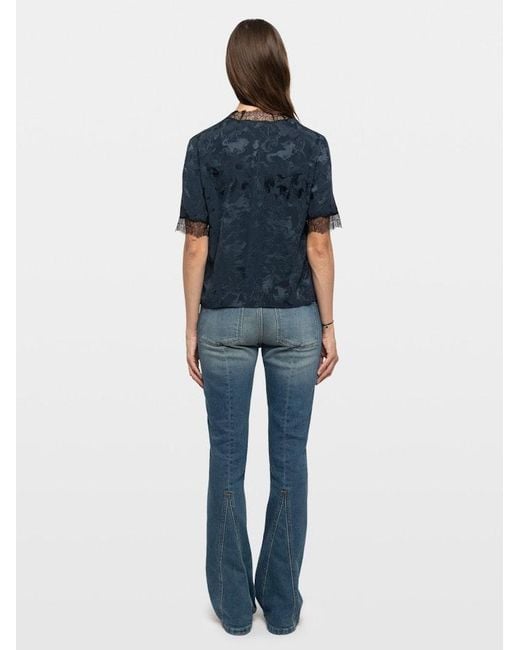 Zadig & Voltaire Blue Tedoxa Top 100% Silk