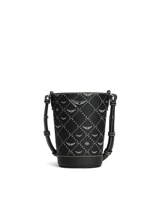 Zadig & Voltaire Black Z Bucket Nano Monogram Bag