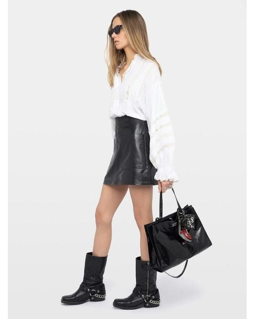 Zadig & Voltaire Black Jaime Leather Skirt