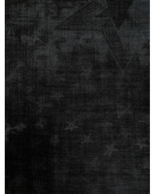 Zadig & Voltaire Black Judy Stars 100 Scarf 100% Wool