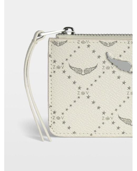 Zadig & Voltaire White Zv Card Monogram Card Holder