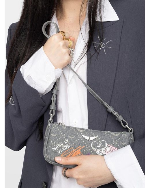 Zadig & Voltaire Black Z Pocket Monogram Tag Clutch