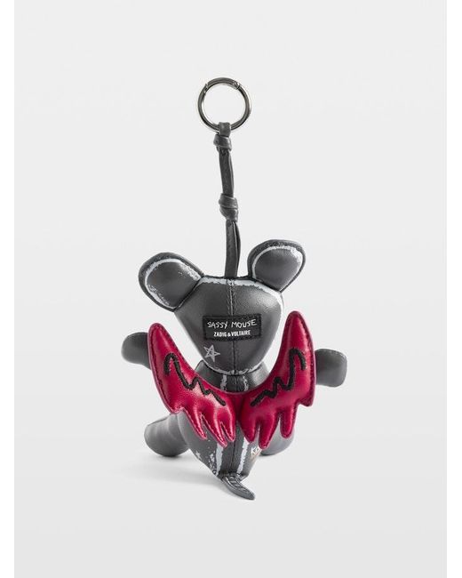 Zadig & Voltaire White Sassy Mouse Keychain